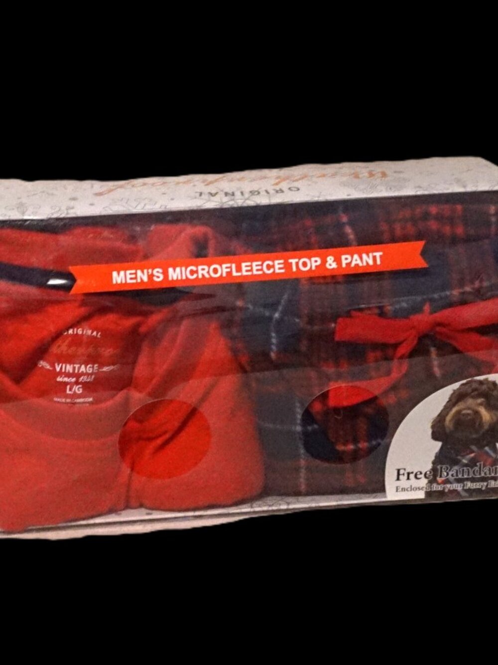 Weatherproof Micro Fleece Lounge Set with Matching Dog Bandana Men’s Large